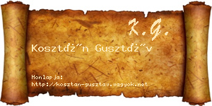 Kosztán Gusztáv névjegykártya