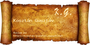 Kosztán Gusztáv névjegykártya